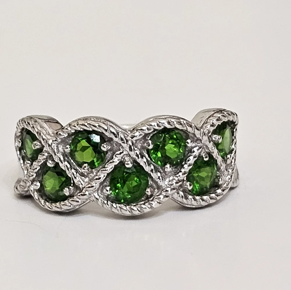 Vintage Chrome Diopside Sterling Silver Ring Size 6! - Picture 6 of 8